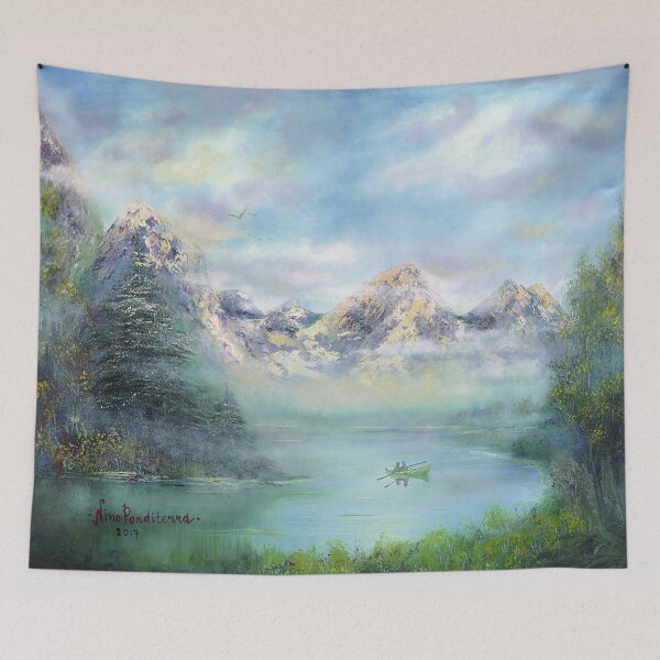 Item preview, Morning in mountains. mountain landscape designed and sold by NinoPonditerra.