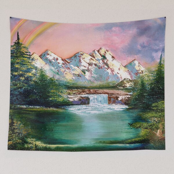 Item preview, Rainbow in mountains. landscape art designed and sold by NinoPonditerra.