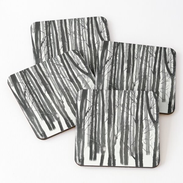 Item preview, hand painted foggy snowy forest landscape designed and sold by ColorandColor.