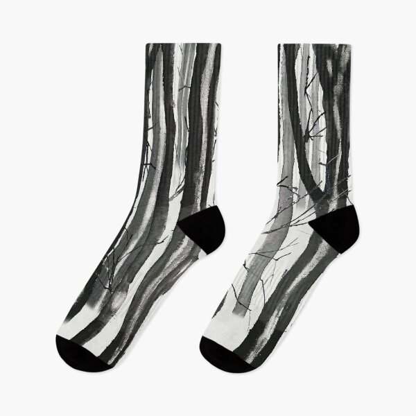 Item preview, hand painted foggy snowy forest landscape designed and sold by ColorandColor.