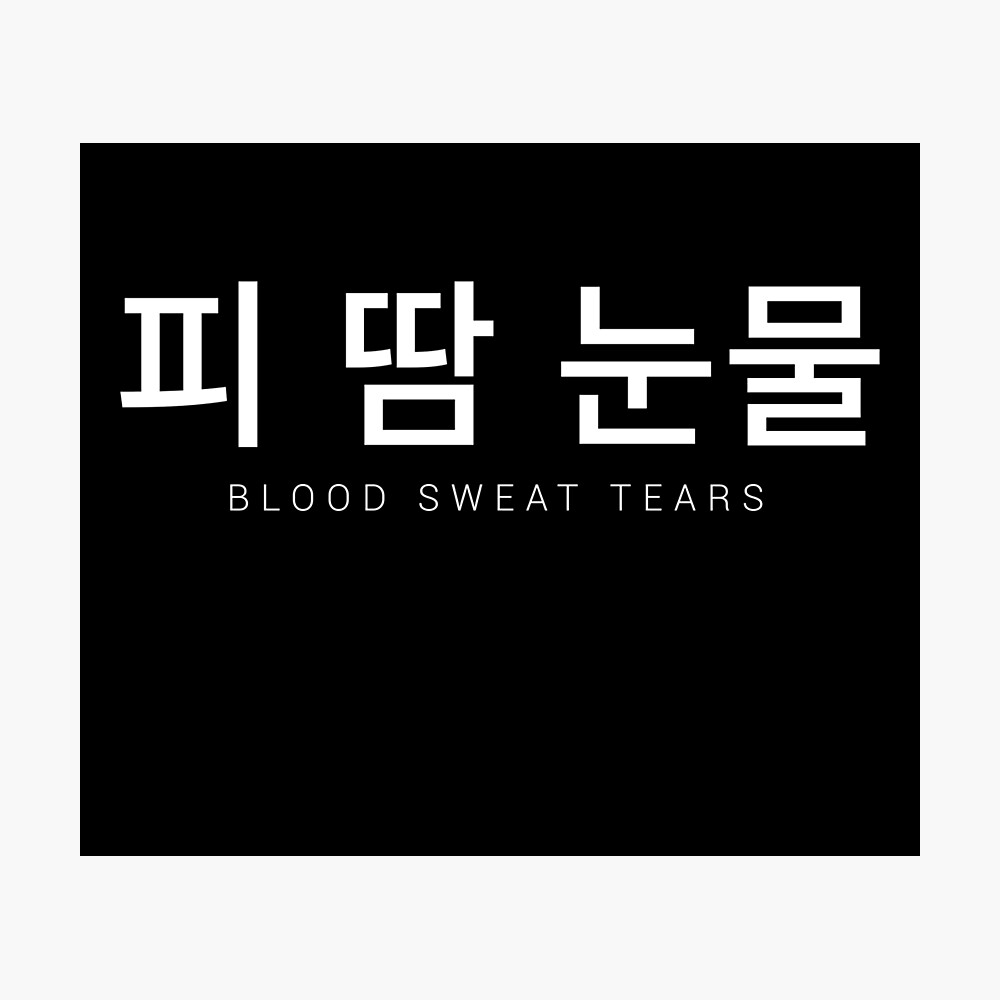 Bts Blood Sweat Tears Bts Wings Hangul Hangeul Korean Poster By Flowerblossoms Redbubble