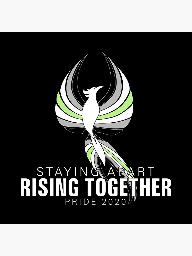 Agender Staying Apart Rising Together Pride Phoenix Art Board Print By Valador Redbubble