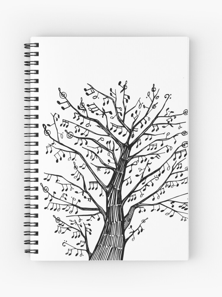 Cuaderno de espiral «Árbol de música para dibujar» de soseono | Redbubble