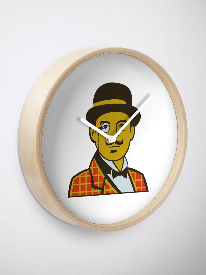 "Hercule Poirot Detective" Clock for Sale by AmandaDesign Redbubble