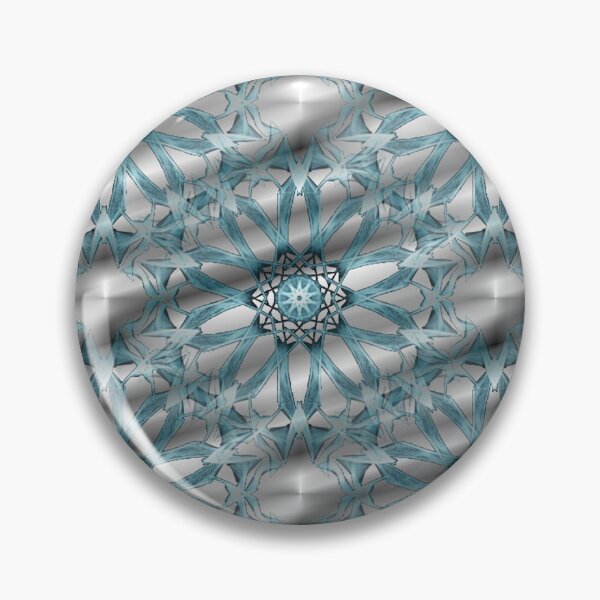 Item preview, Blue mandala flower on silver designed and sold by iRenza.