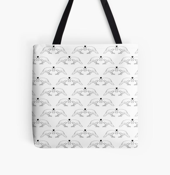 Crows in Love All Over Print Tote Bag