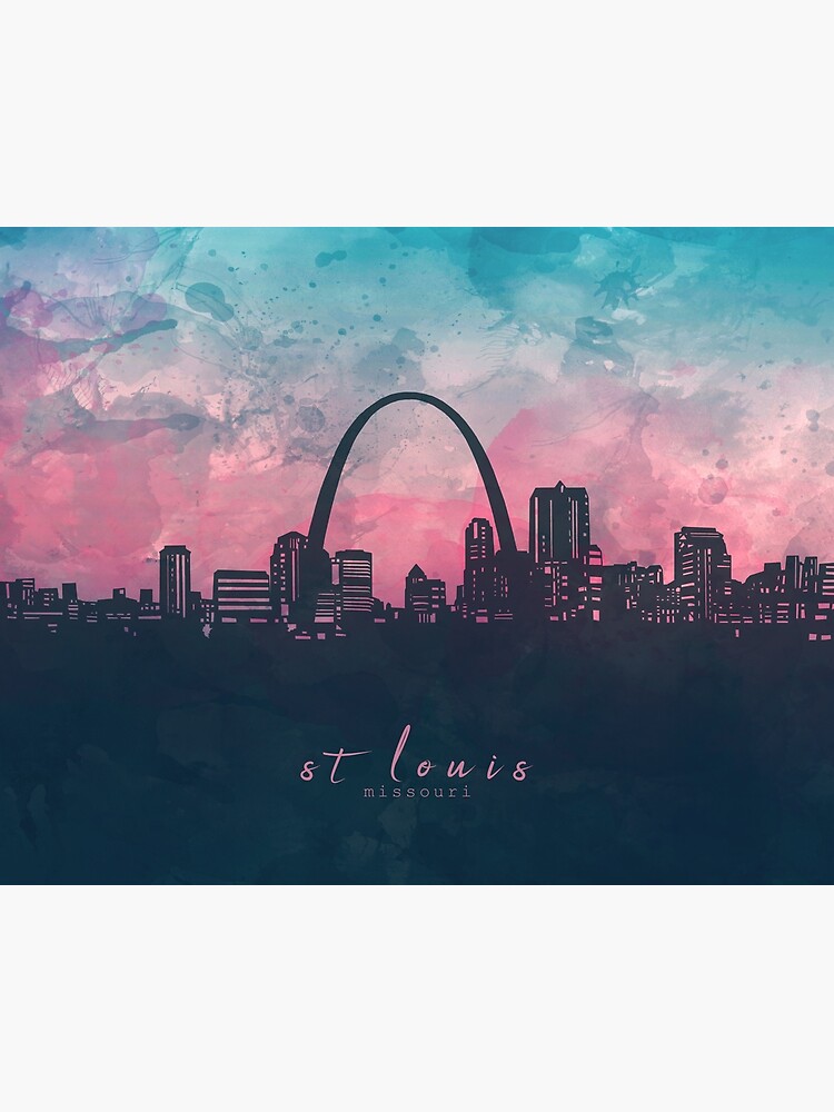St Louis Arch Wall Decor Watercolor Painting Skyline Print 