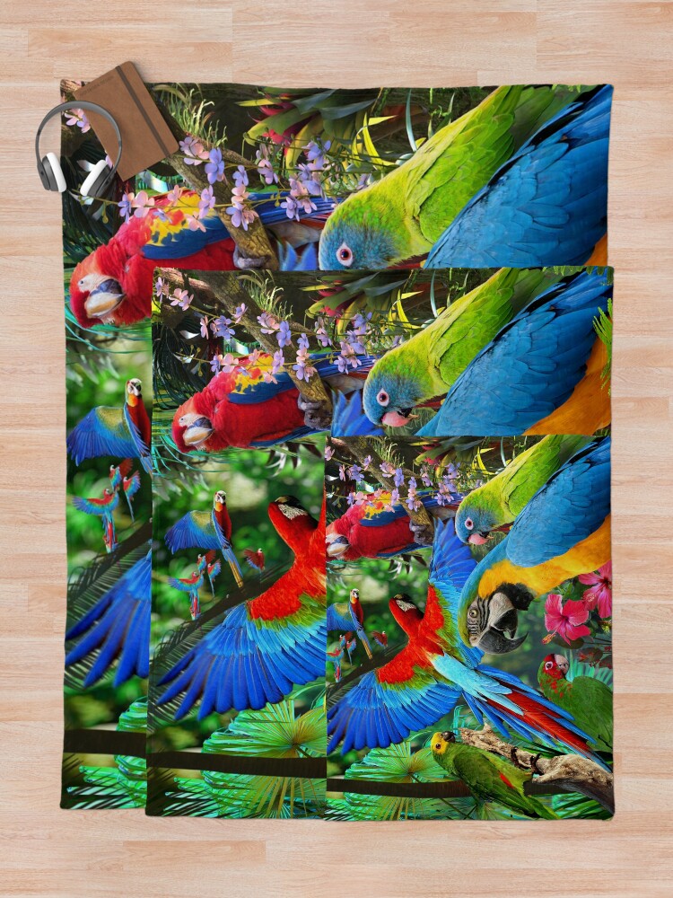 Alternate view of Parrots Throw Blanket