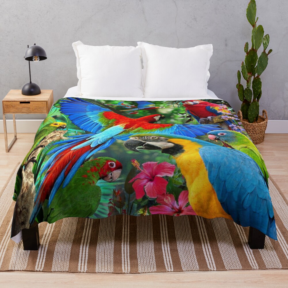 Parrots Throw Blanket