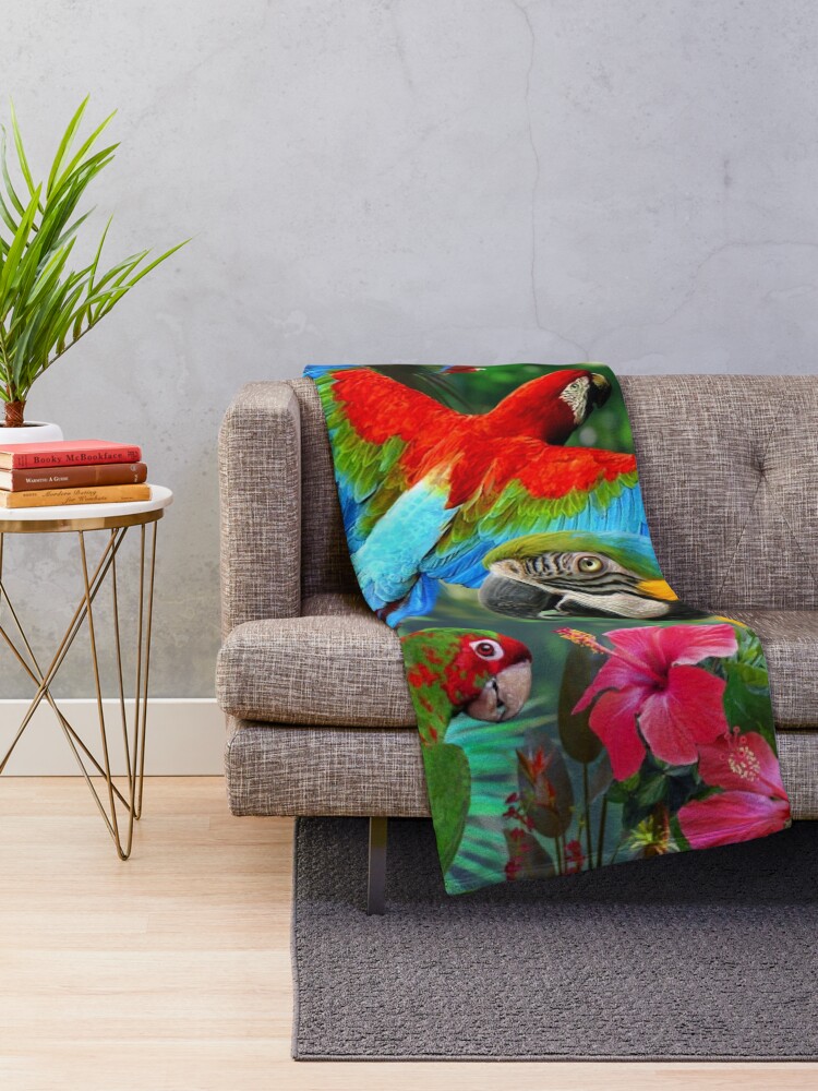 Alternate view of Parrots Throw Blanket