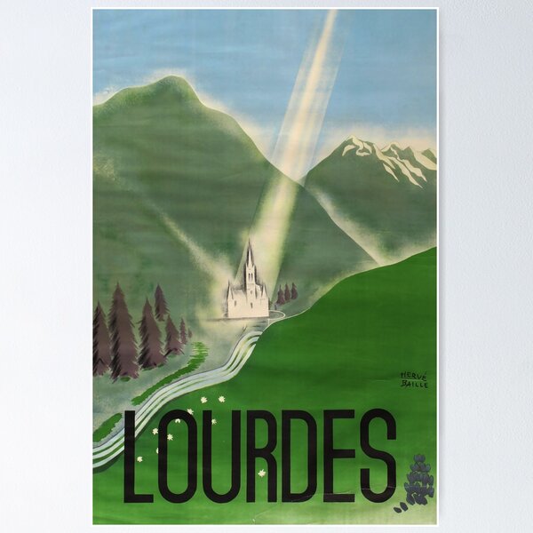Artikel-Vorschau von Lourdes vintage travel poster, designt und verkauft von stickart-marek.