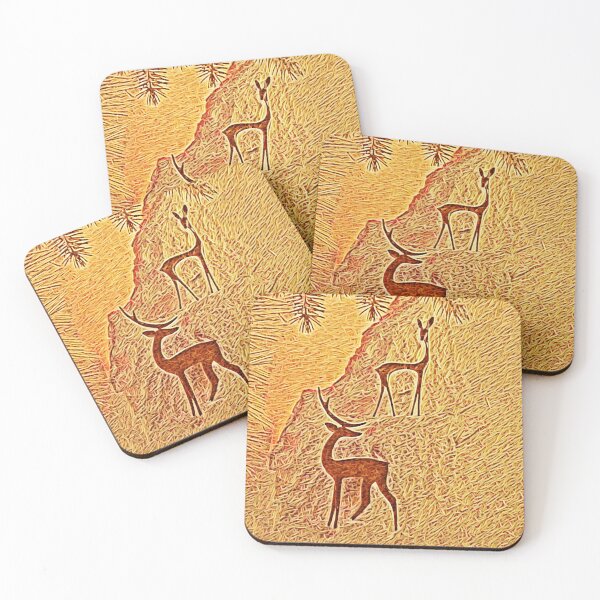 Item preview, A pair of beautiful deer in the winter mountains designed and sold by helenkaiy.
