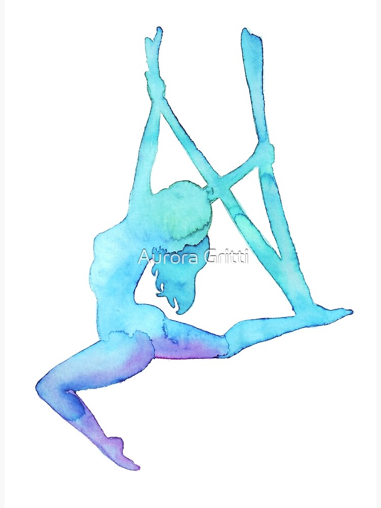 Aperçu 3 sur 3. Impression artistique avec l'œuvre Fille aérienne - yoga anti-gravité créée et vendue par balgrittella.