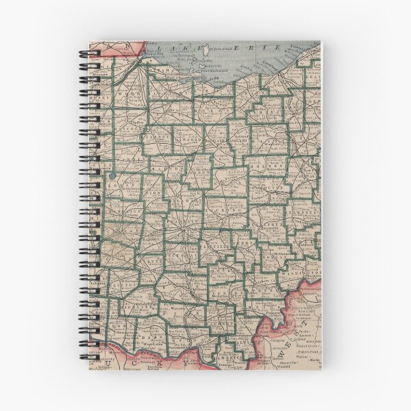 Item preview, Vintage Map of Ohio (1883) designed and sold by BravuraMedia.