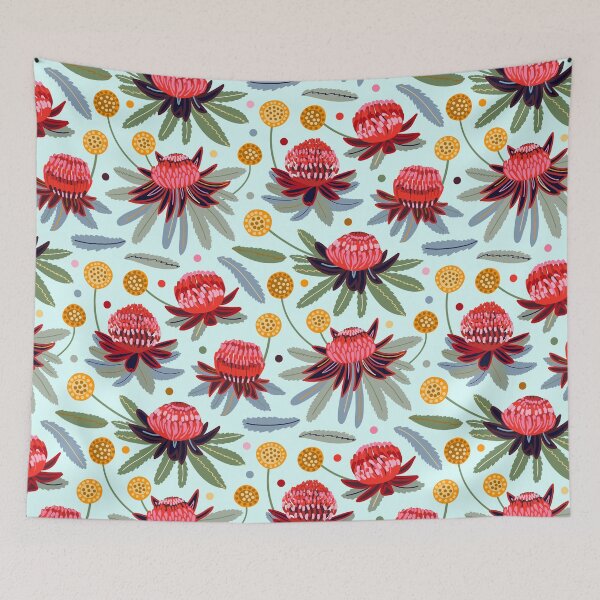 Item preview, Waratahs and Craspedia (Mint)  designed and sold by TigaTiga.