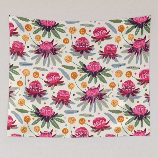 Item preview, Waratahs and Craspedia (Cream)  designed and sold by TigaTiga.