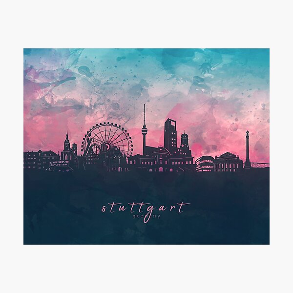 Item preview, stuttgart skyline designed and sold by BekimART2.