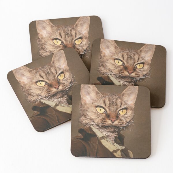Item preview, Antique Cat Portrait. Devon Rex custom portrait designed and sold by PimpMyPet.