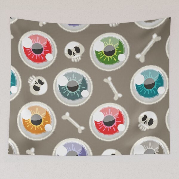 Item preview, Halloween Pattern with Eyes on Gray designed and sold by Voysla.