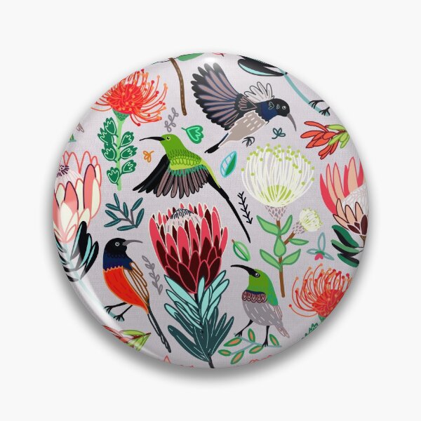 Item preview, Sunbirds & Proteas On Grey designed and sold by TigaTiga.