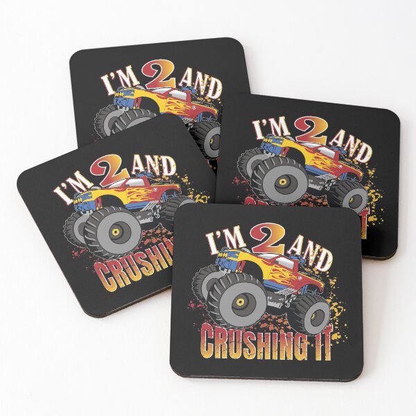 Item preview, I'm 2 And Crushing It 2nd Birthday Child Monster Truck Party print designed and sold by Grabitees.