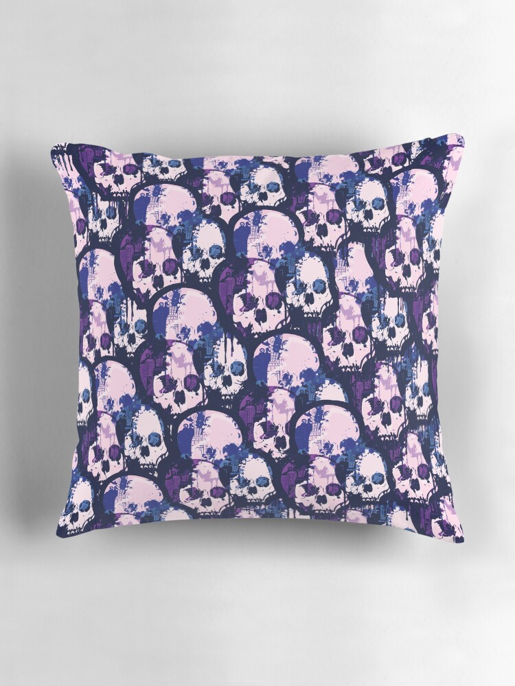 Thumbnail 3 of 4, Pillow, Skull City designed and sold by fixtape.