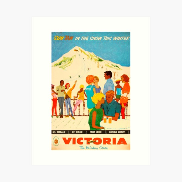 Item preview, Victoria the holiday state vintage travel poster designed and sold by stickart-marek.
