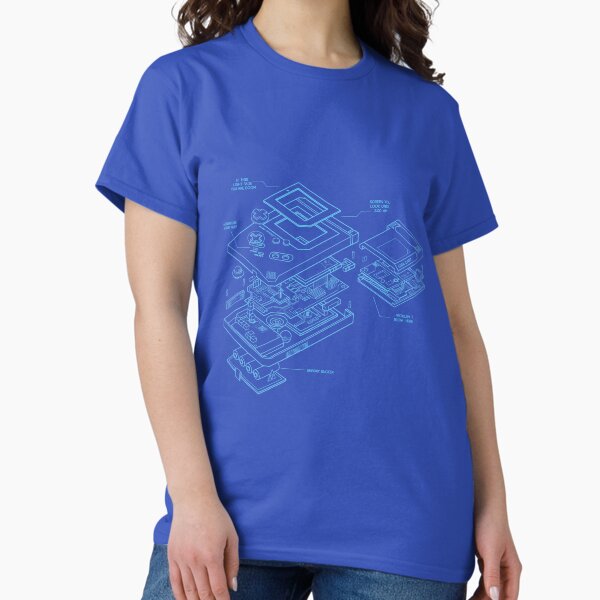 Item preview, Retro handheld blueprint - retrogaming for your shirt designed and sold by DerNerd.