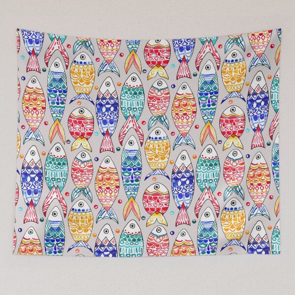 Item preview, Fish Print On Grey  designed and sold by TigaTiga.