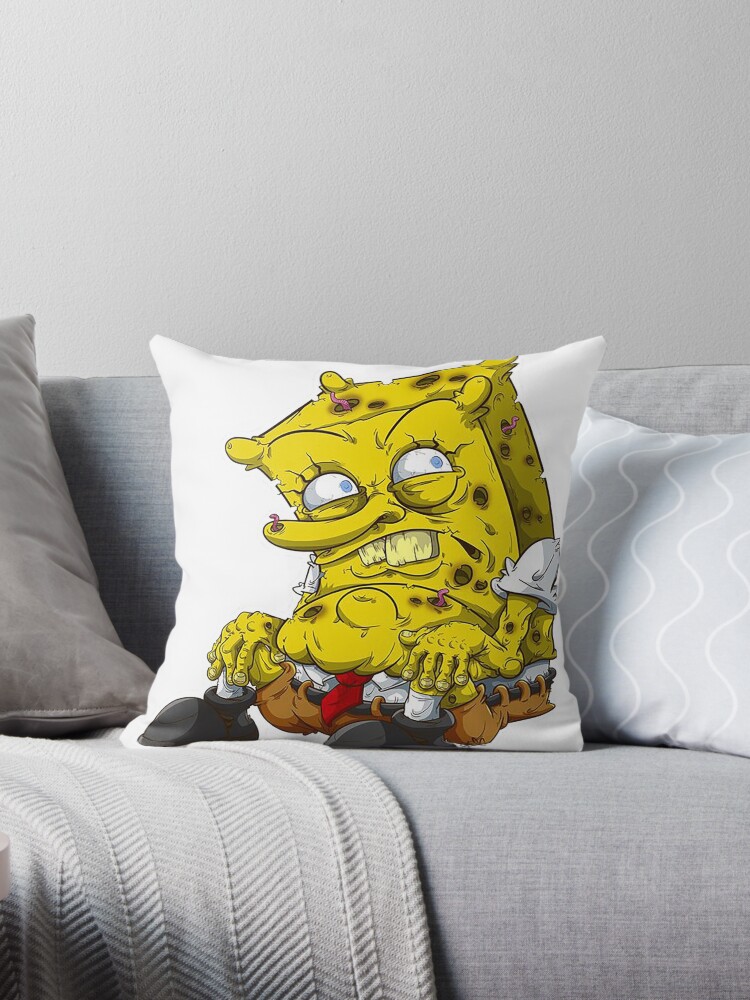 sad spongebob fish | Throw Pillow