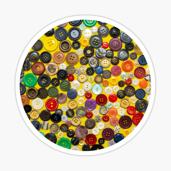 Circle of vintage sewing buttons Sticker