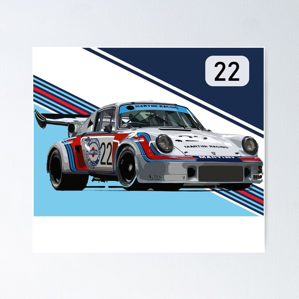 Porsche 911 Martini RSR Turbo Print - Wall Art poster decor gift