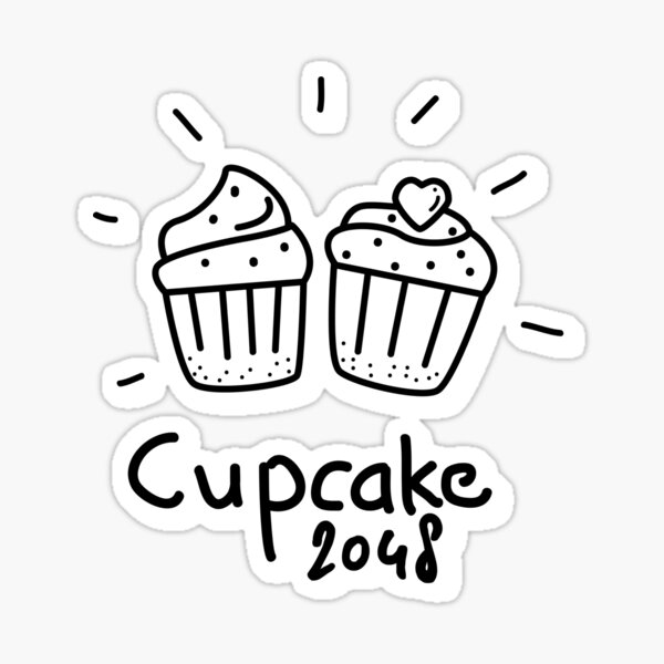 2048 cupcakes Sticker for Sale by Zoe Frank