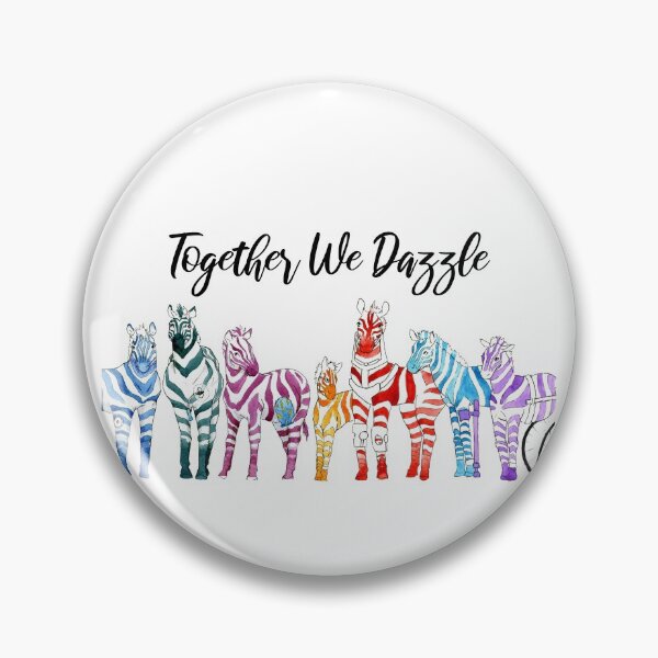 Item preview, Together We Dazzle Rainbow Zebras designed and sold by Blank Expectations.