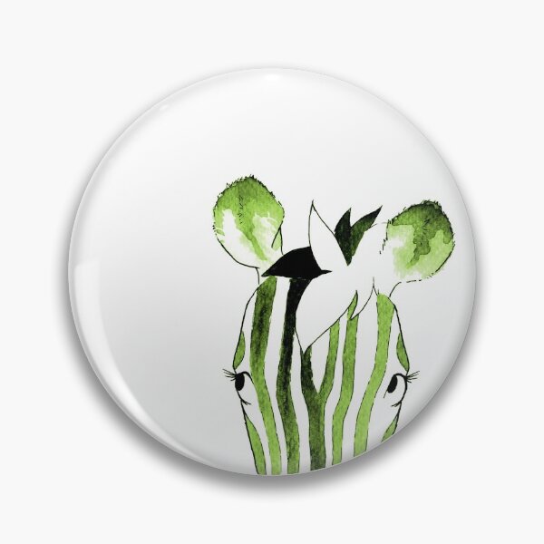Item preview, Green Watercolour Zebra designed and sold by Blank Expectations.