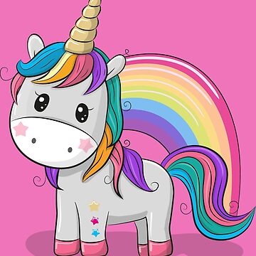 Adorable Rainbow Unicorn with Rainbow Element  Sticker for Sale by  Jwoo1965-1