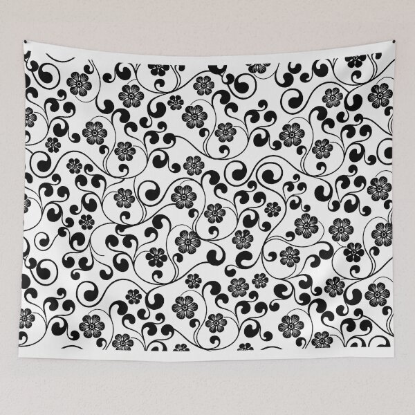 Item preview, Black and White Floral Pattern designed and sold by FETtees.