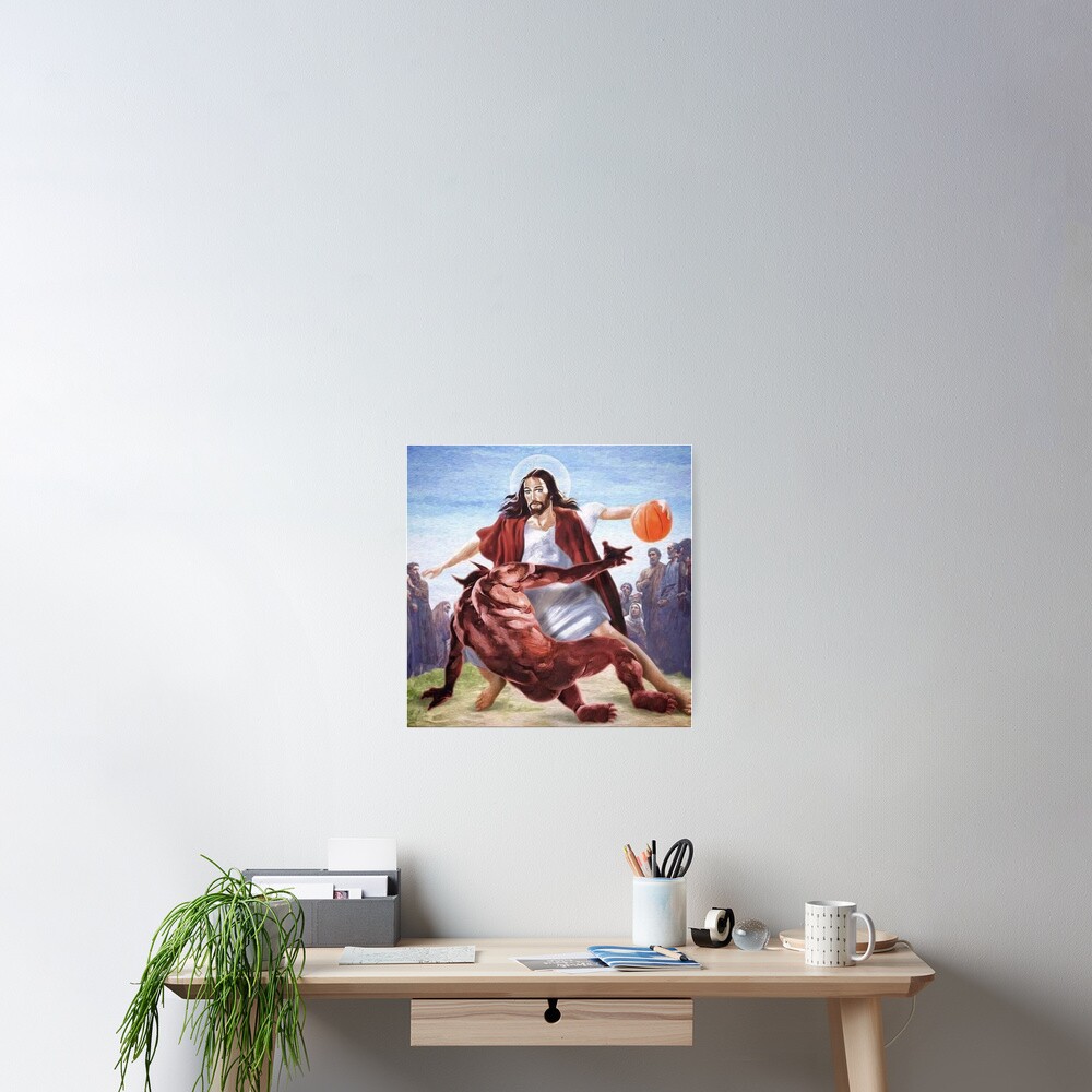 Jesus vs Satan in Basketball Poster