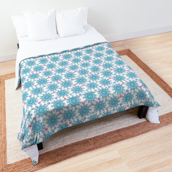 Happy Colorful Dots on White Comforter