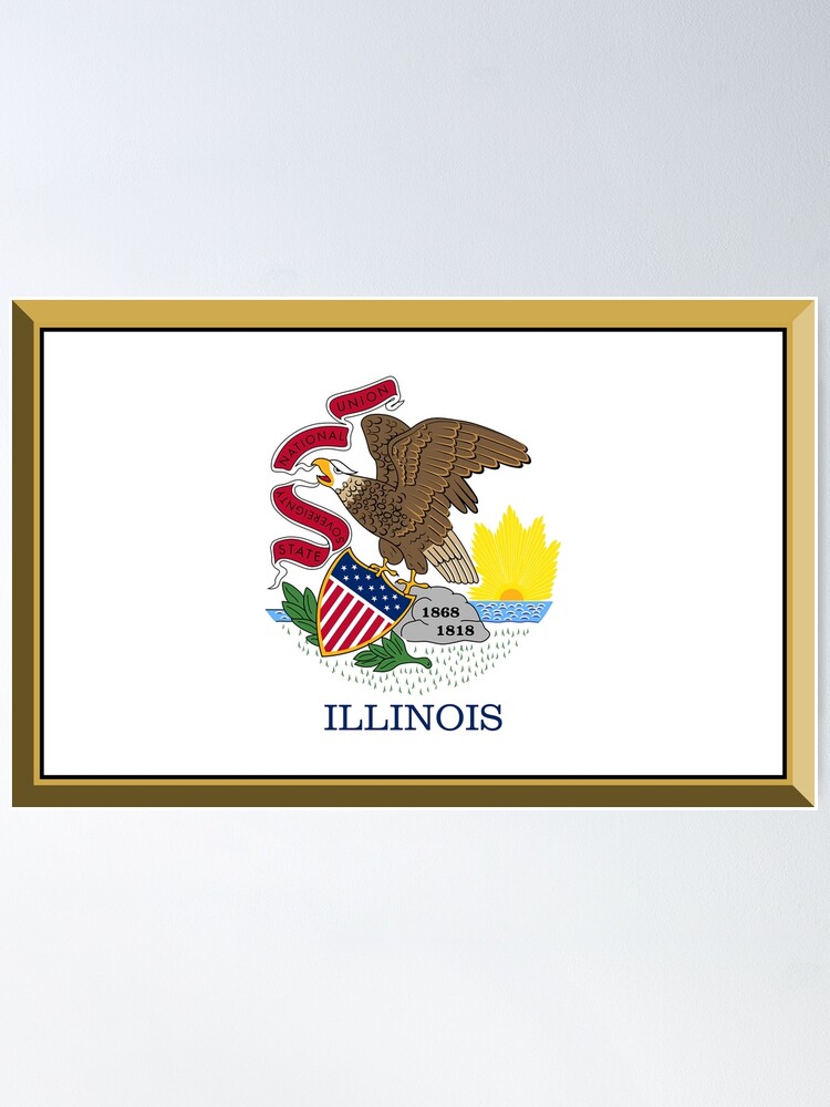 US State Flag Rod Decals Illinois