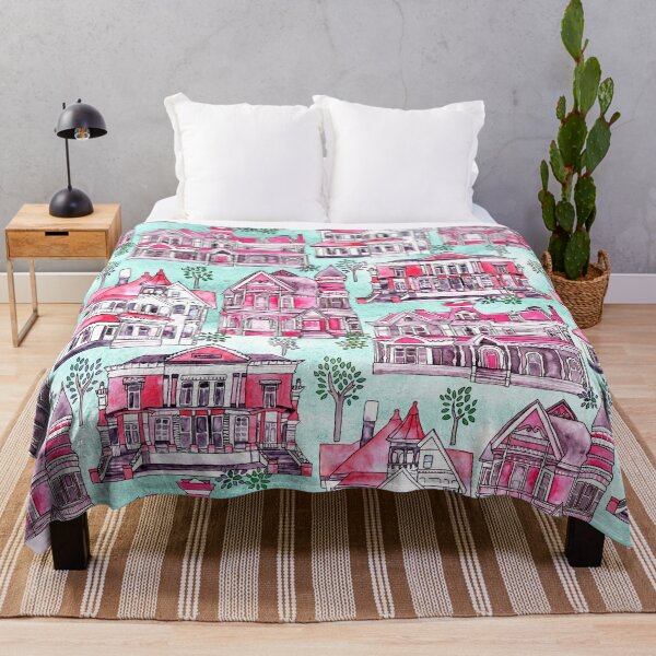 Item preview, Bright Watercolor Victorian Houses  designed and sold by TigaTiga.