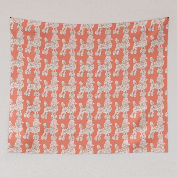 Item preview, Bougainvillea poodle  in cream designed and sold by ThePoodleandCo.