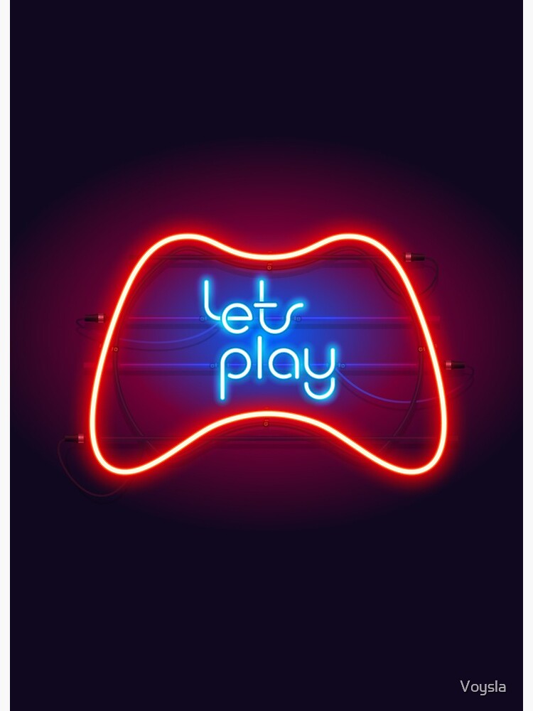 Let's Play Neon Sign, dark, game, gamer, gaming, light, neon, play, sign,  HD phone wallpaper