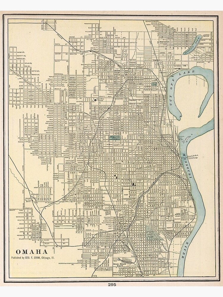 Disover Vintage Map of Omaha Nebraska (1901) Premium Matte Vertical Poster