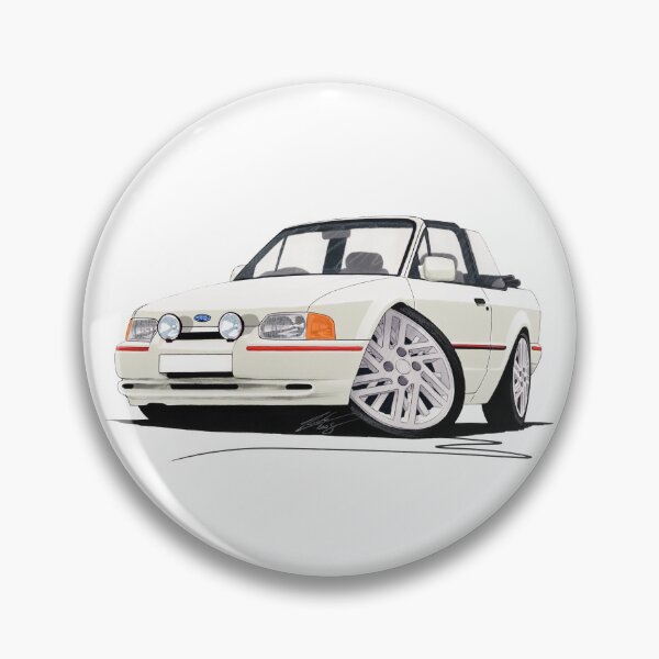 Artikelvorschau, Ford Escort XR3i Cabriolet (90 Spec) Weiß entworfen und verkauft von Yeomans Cartoons.