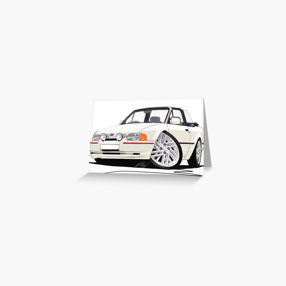 Ford Escort Xr3i Cabriolet 90 Spec White Greeting Card By Yeomanscarart Redbubble 3358