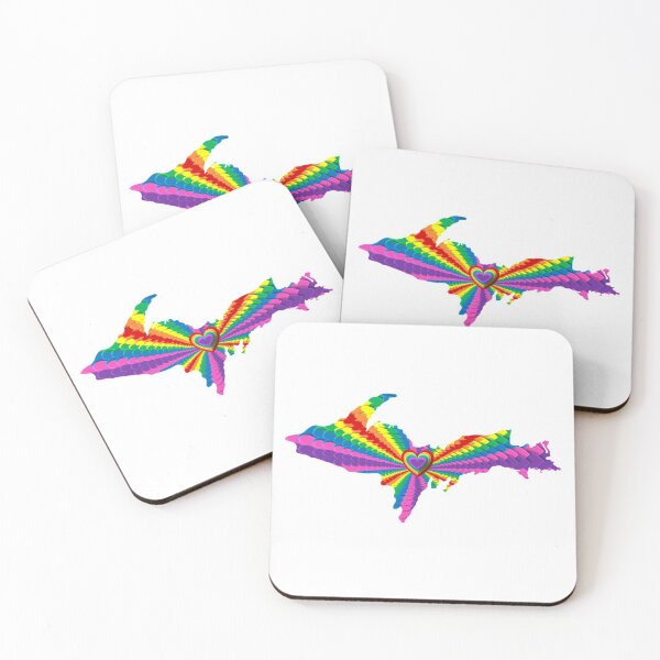 Item preview, UP Upper Peninsula Rainbow Hearts Graphic Yooper Strong 906 designed and sold by Destinations Souvenirs.