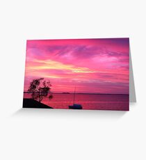 Pink spring sunrise at Lake Macquarie Greeting Card