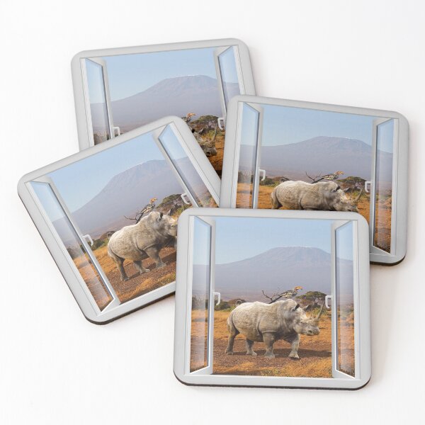 Item preview, Rhino carrying a bird in your garden. Window illusion. designed and sold by MindTravel.