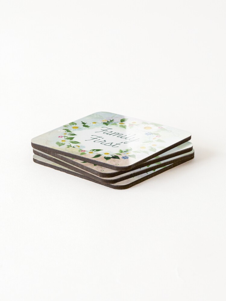 Thumbnail 4 of 5, Coasters (Set of 4), Family First designed and sold by AmandaDesign.